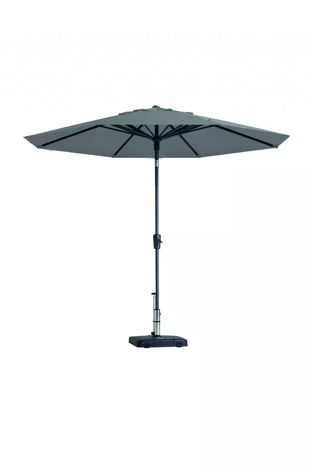 Parasol Paros II Rond Ø3m met kniksysteem - Licht Grijs