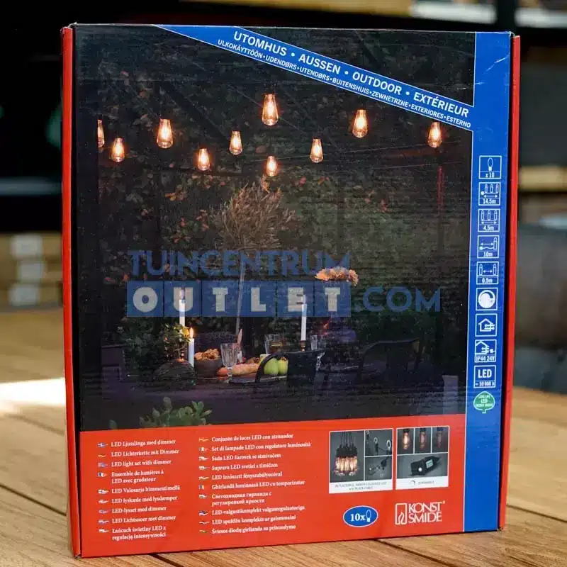 Party snoerverlichting retro 10m startset 10l extra warm wit